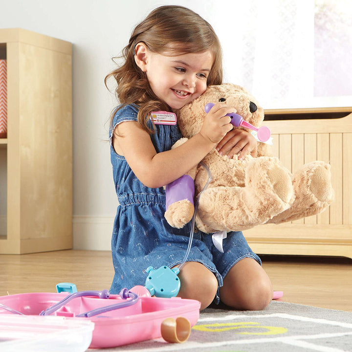 Juego Didáctico Set De Doctor Con Sonidos y Maleta Rosa