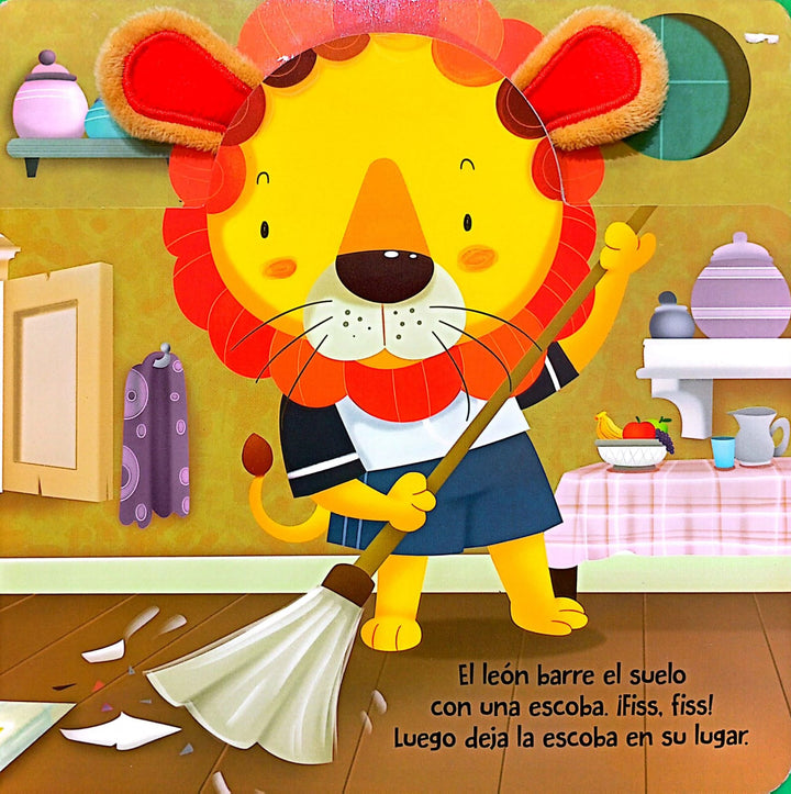 Libro Sensorial Pequeño Leon Con Orejas De Peluche