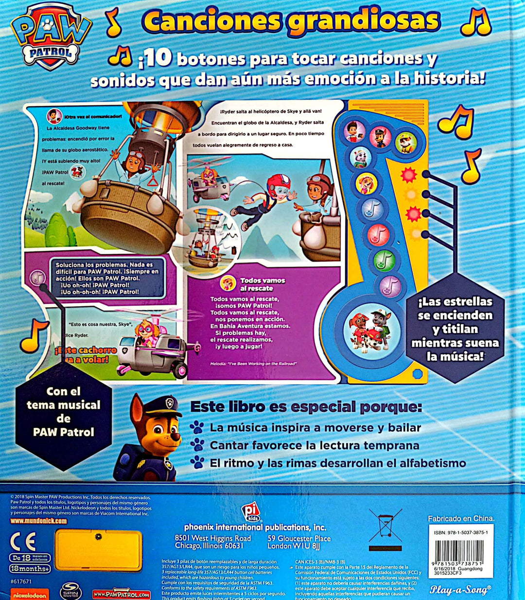 Libro Interactivo Canciones Grandiosas Paw Patrol