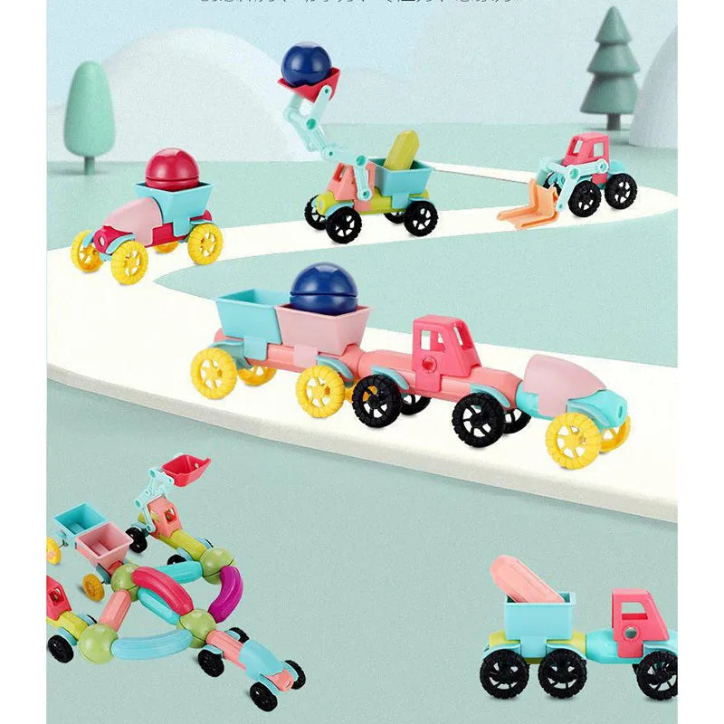 Juego de Construccion Carros Magneticos 52 Piezas