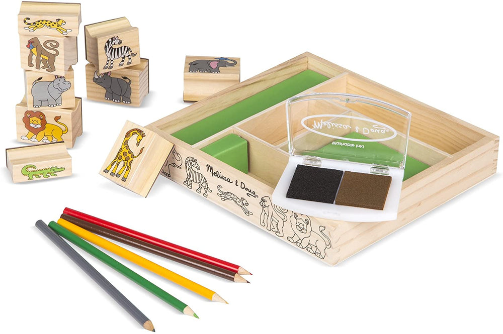 Juego De Arte Sellos Animales Madera