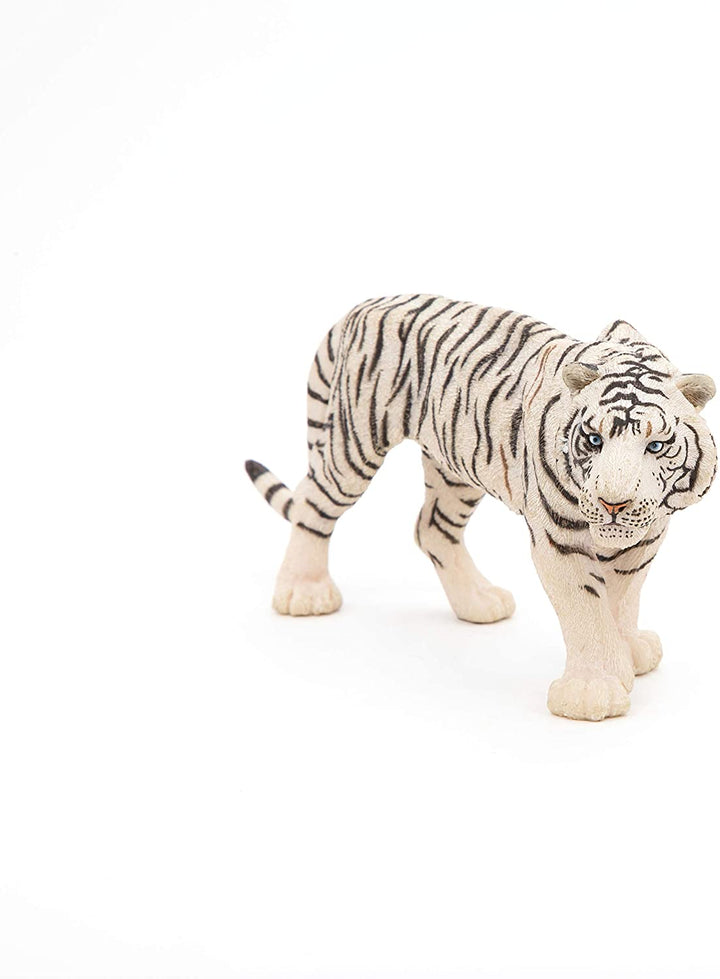 Figura Animales Tigre Blanco Pintado a Mano
