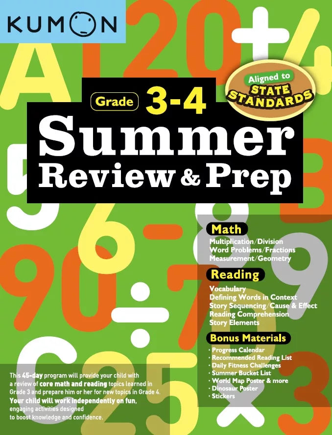 Libro Kumon Preparacion Matematicas Y Lectura Grado 3-4
