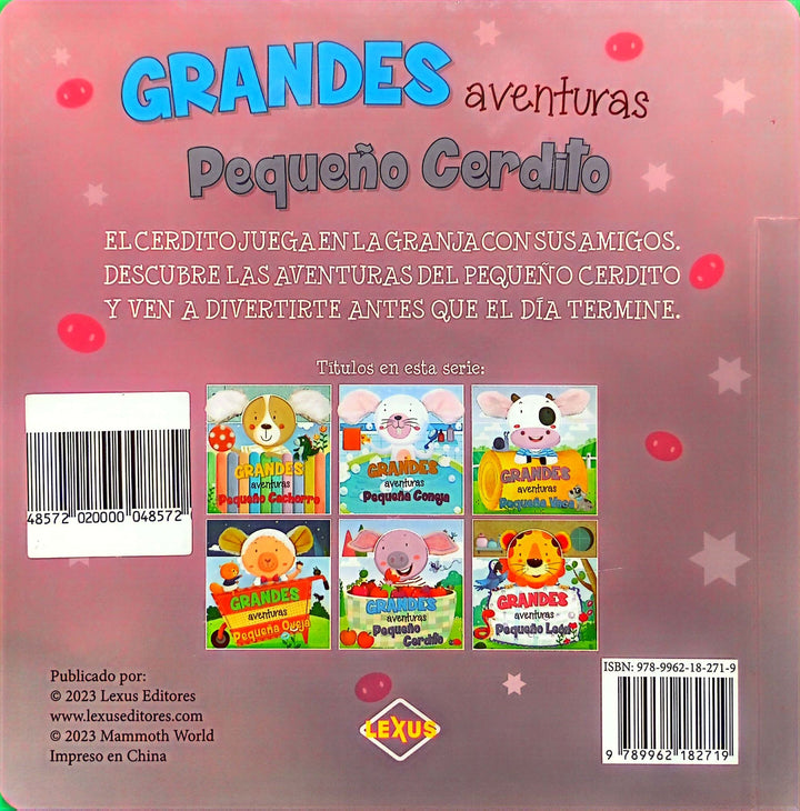 Libro Sensorial Pequeño Cerdito Con Orejas De Peluche