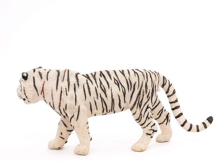 Figura Animales Tigre Blanco Pintado a Mano