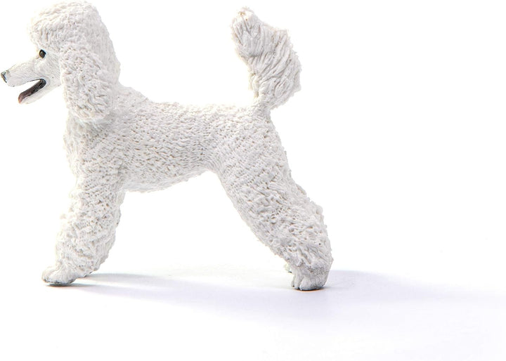 Figura Animales Perro Caniche Blanco Pintado A Mano
