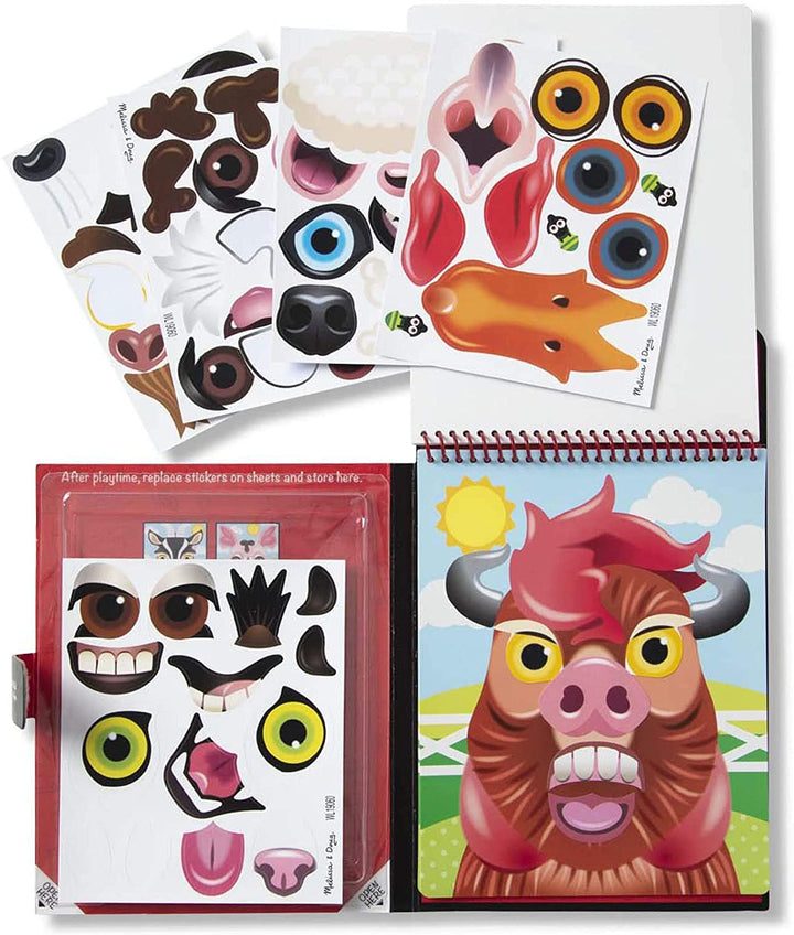 Libro Stickers Reutilizables Animales Caras