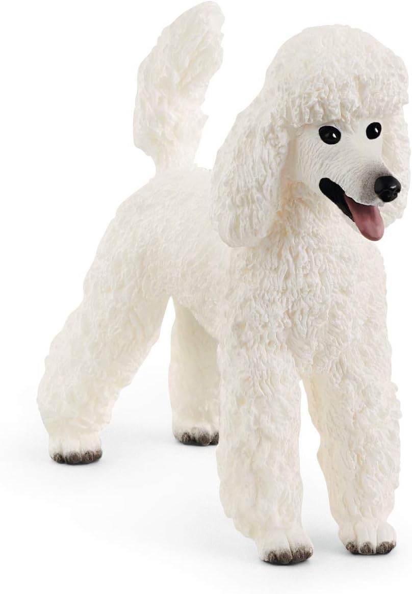 Figura Animales Perro Caniche Blanco Pintado A Mano