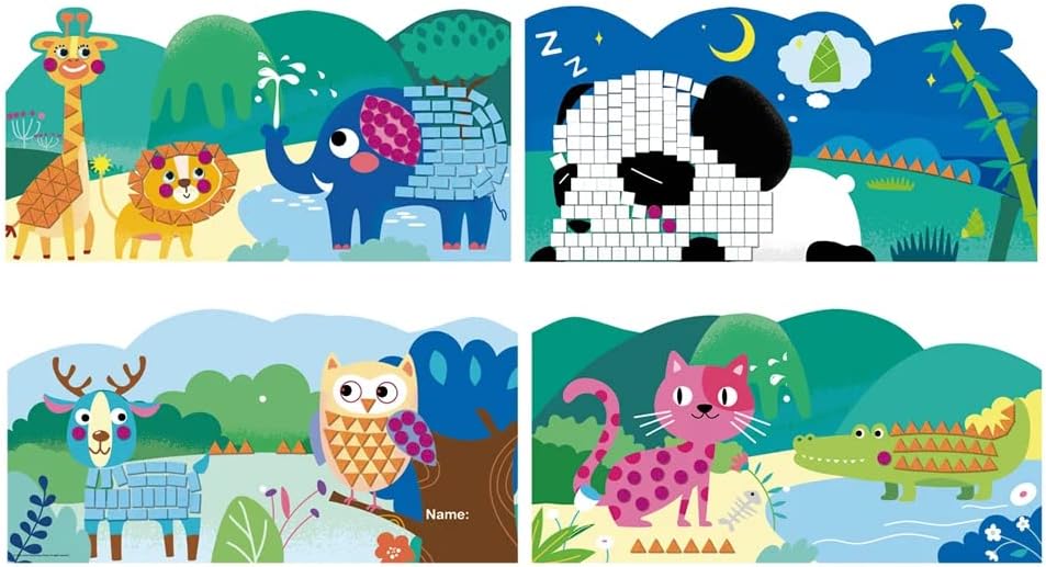 Set De Arte y Manualidades Mosaico Con Stickers Animales