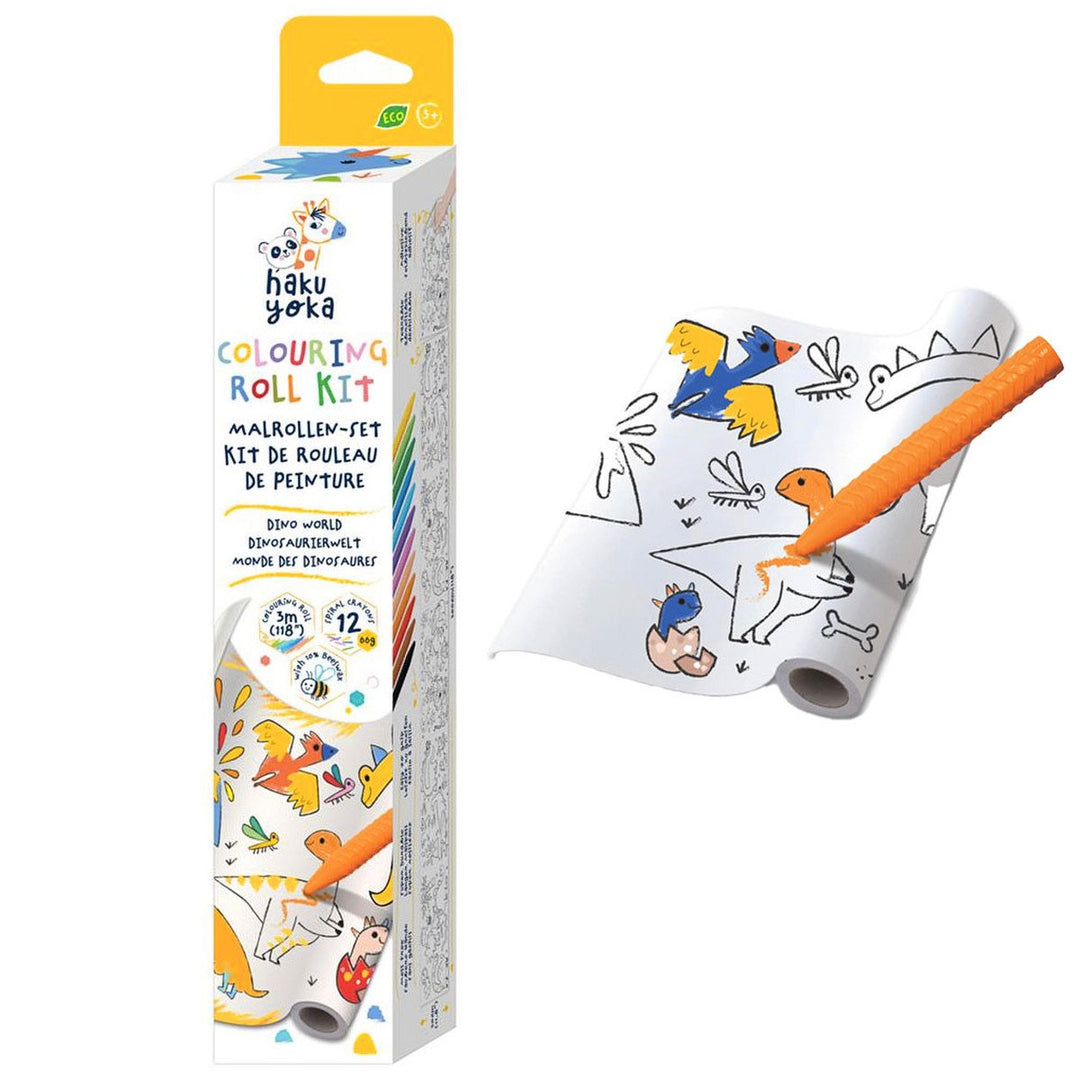 Set Pergamino Para Colorear de dinosaurios Niños