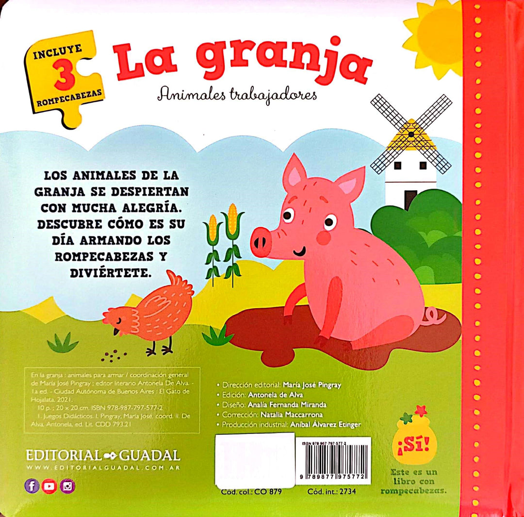 Libro Interactivo 2 en 1 La Granja Animales Trabajadores