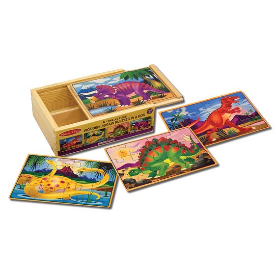 Caja con 4 Rompecabezas de Dinosaurios
