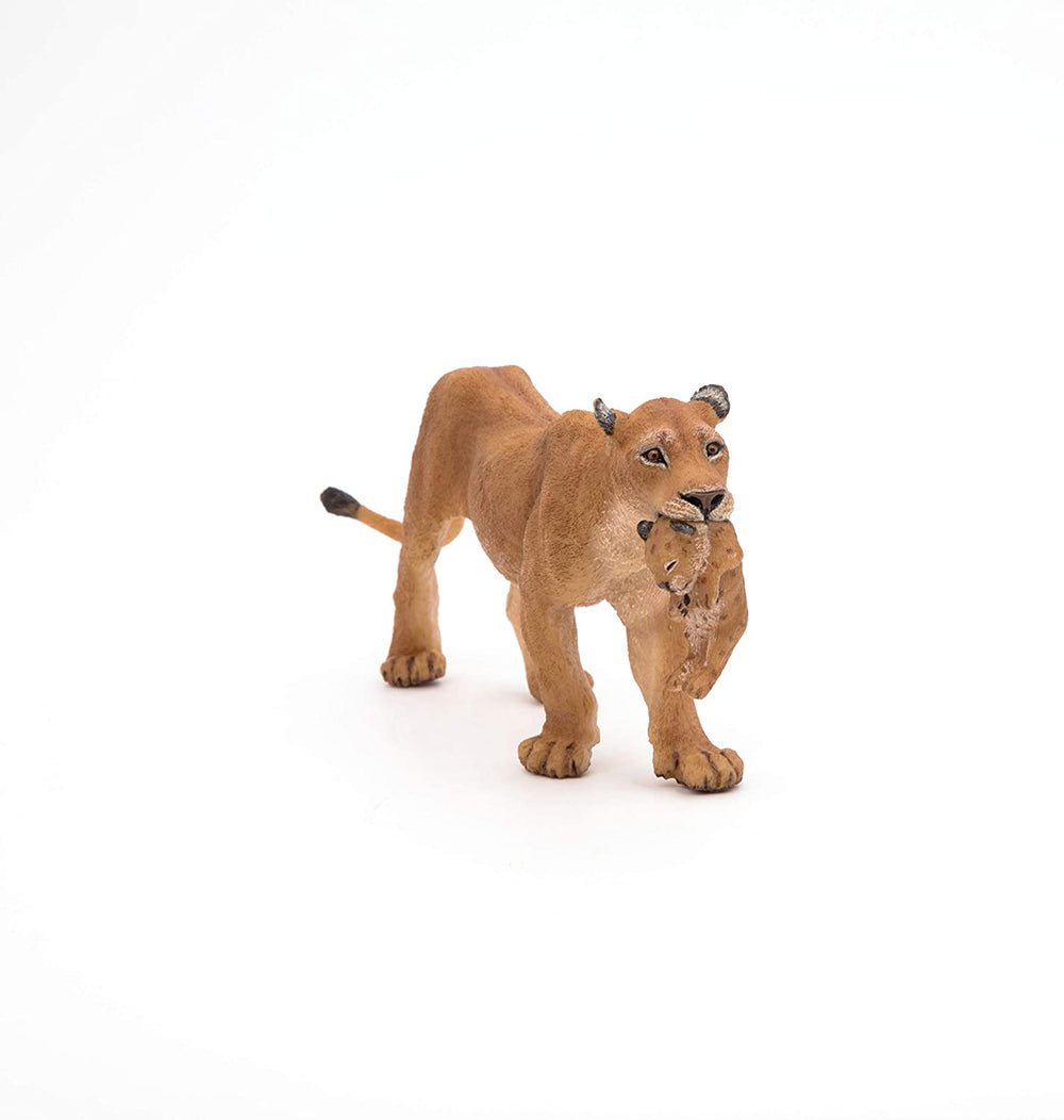 Figura Animales Leona Con Cachorro Pintado a Mano