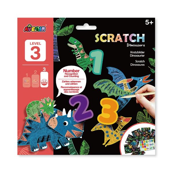 Set De Arte y Manualidades Para Raspar Dinosaurios Lv3