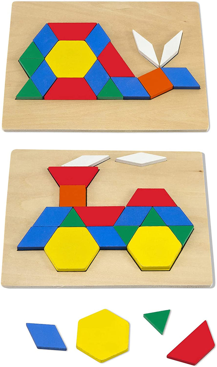 Juego De Bloques y Patrones En Madera