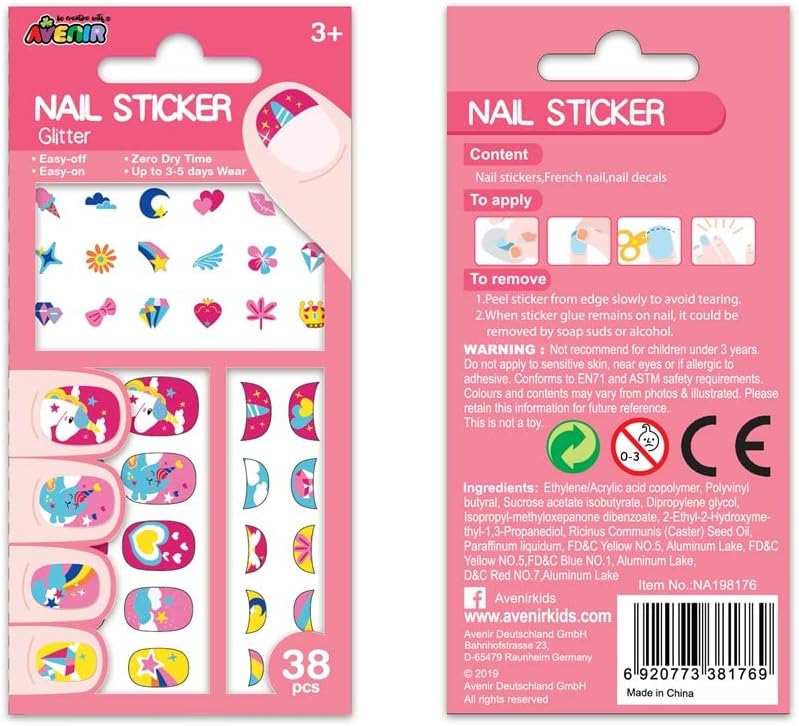 Set De Arte y Manualidades Stickers Para Uñas Unicornio