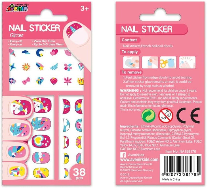 Set De Arte y Manualidades Stickers Para Uñas Unicornio