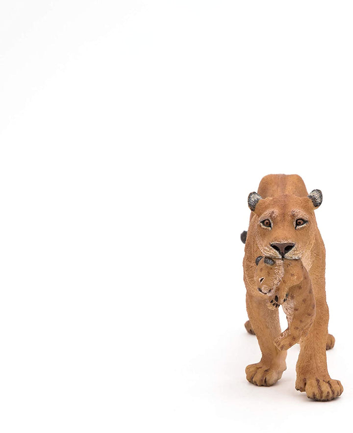 Figura Animales Leona Con Cachorro Pintado a Mano