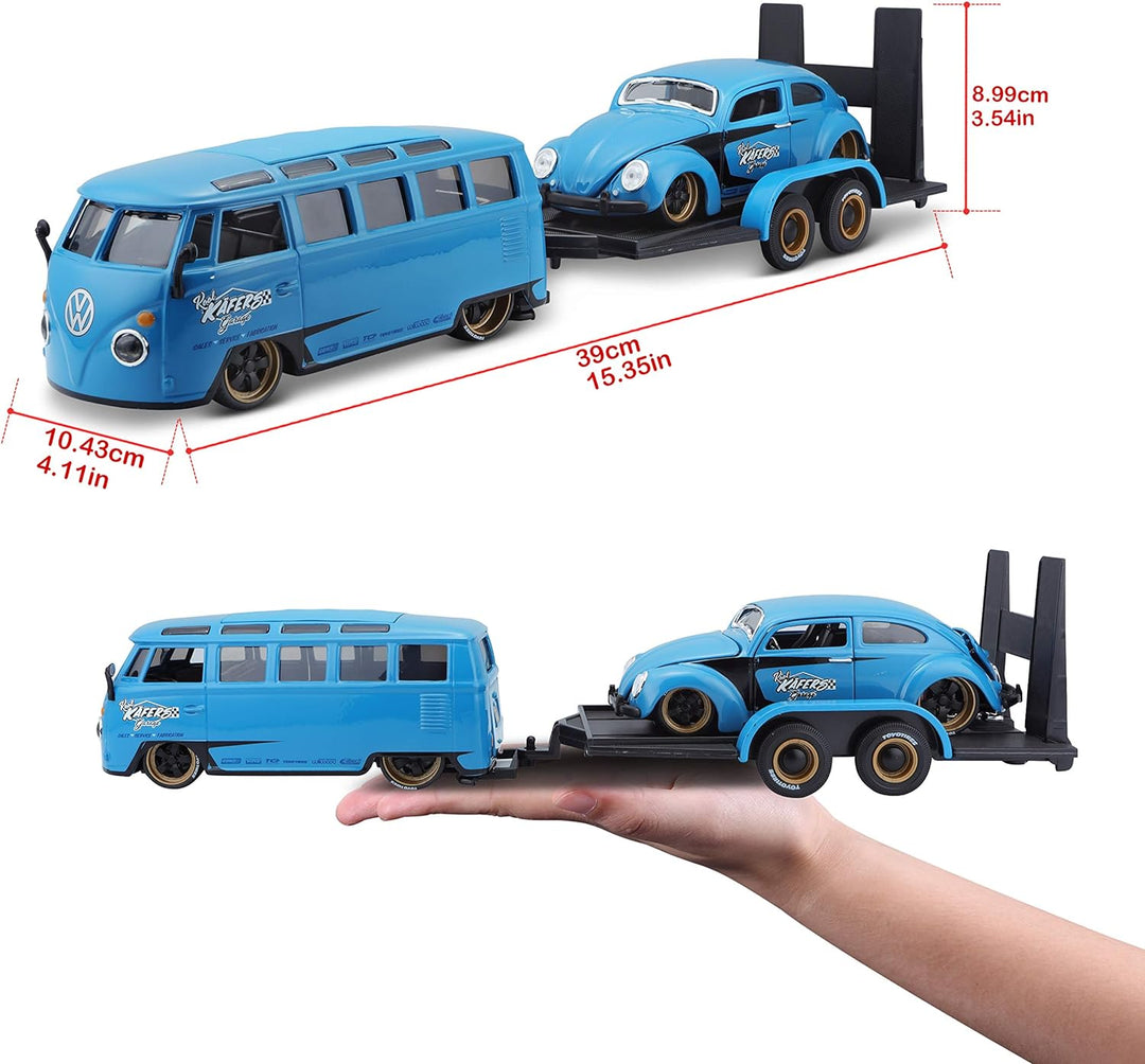 Carros Coleccion Volkswagen Van Samba/Beetle Escala 1/24