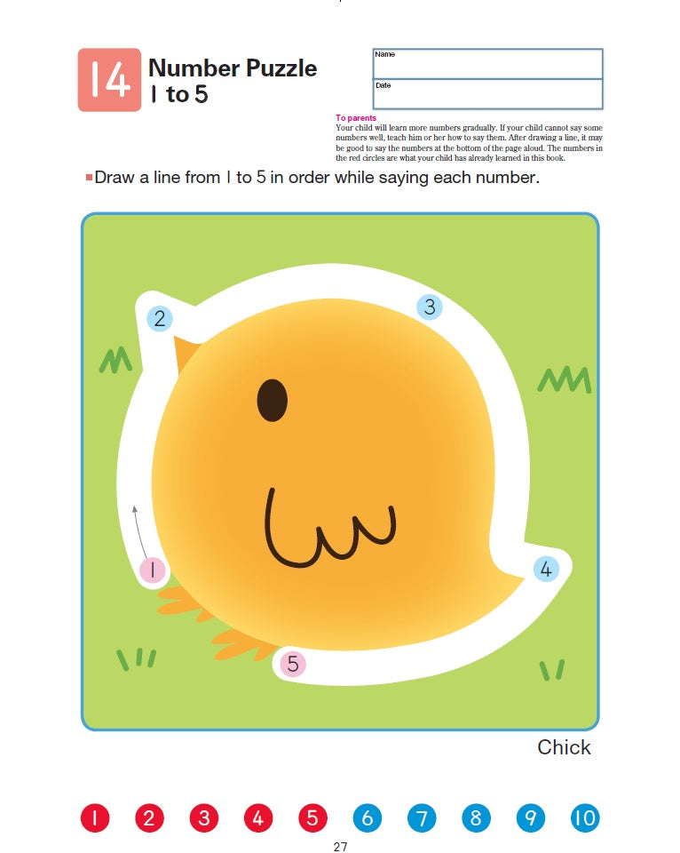 Libro Kumon My Book Of Numbers 1-10 Para Niños