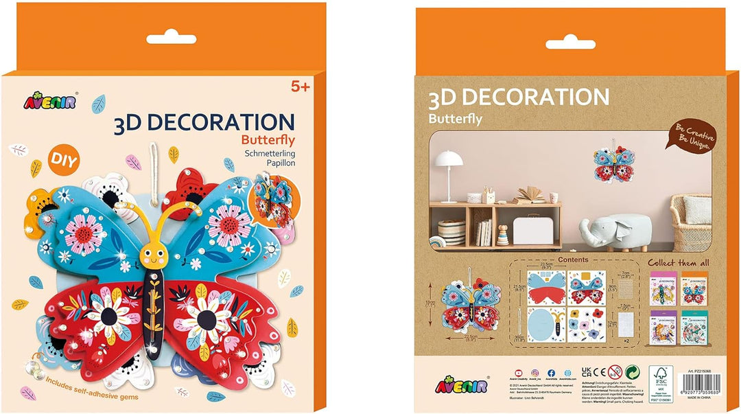 Set De Arte Y Manualidades Mariposa En 3D