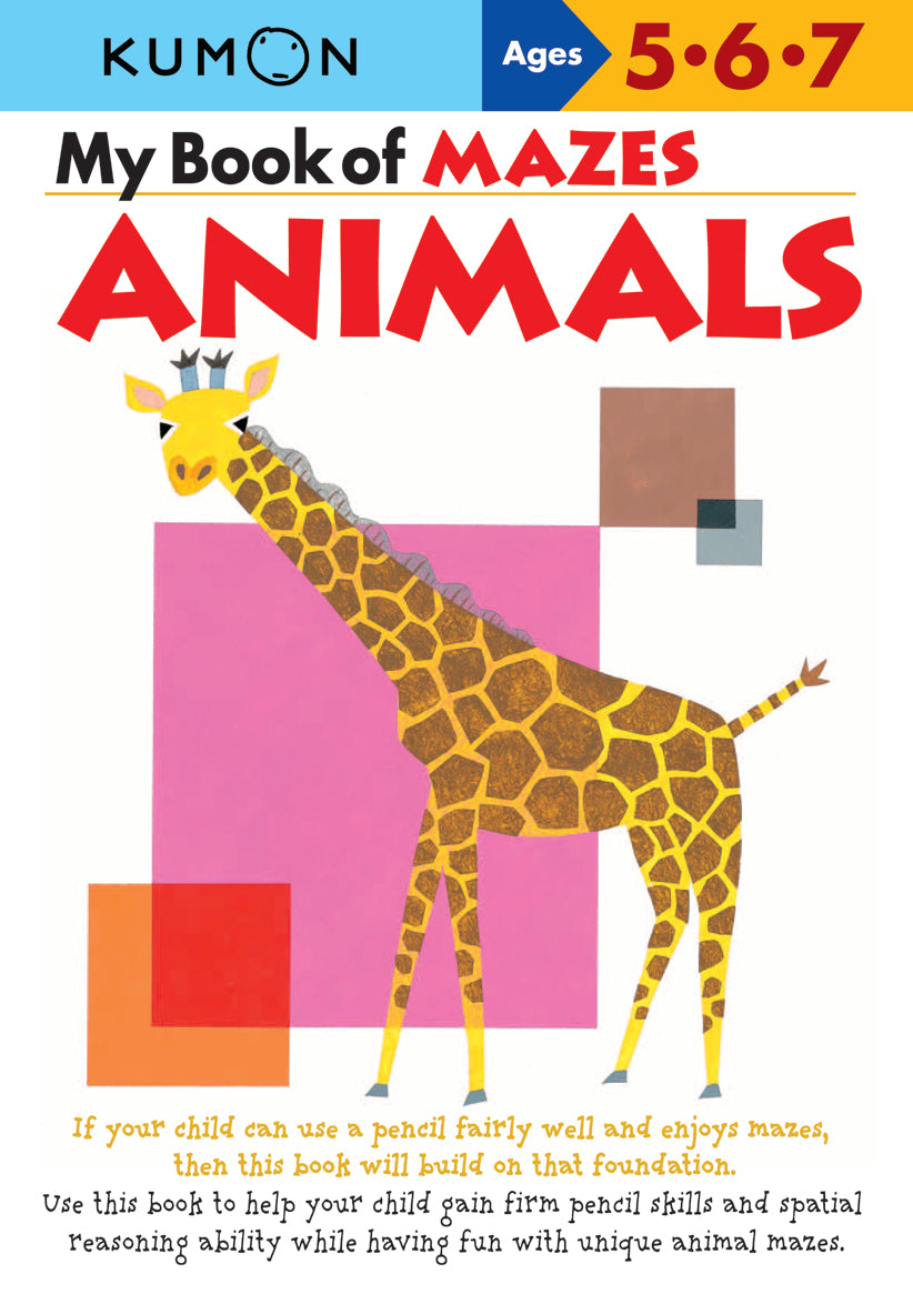 Libro Kumon My book Of Mazes Animals para niños