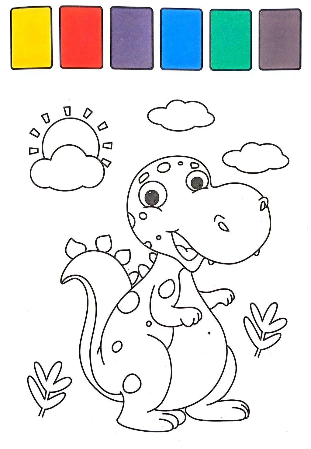 Libro Para Pintar Con Agua Dinosaurios niños