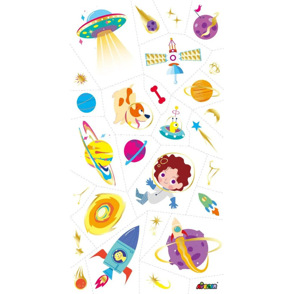 Set De Arte Stickers Y Tattoo El Espacio