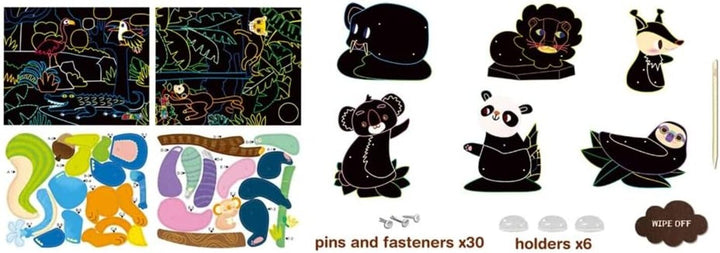 Set De Arte Marionetas Para Raspar Animales