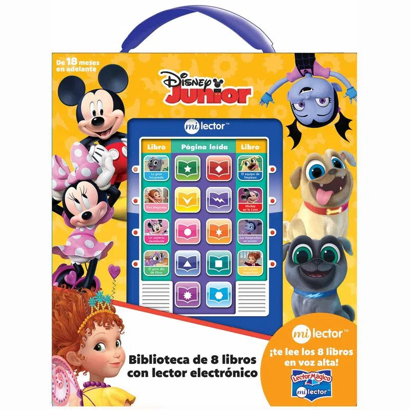 Biblioteca 8 Mini Libros Con Lector Electrónico Disney Junior