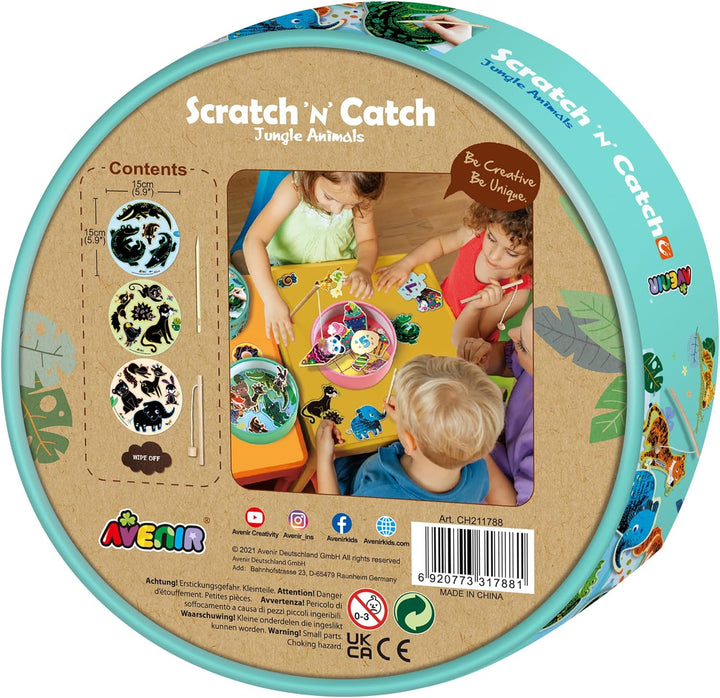 Juego De Pesca Y Set De Arte Para Raspar Animales De La Selva