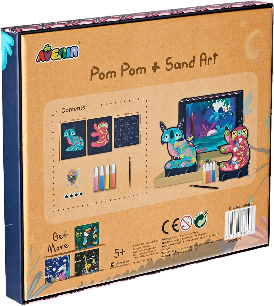 Set Arte Y Manualidades Pompones Y Arena Animales