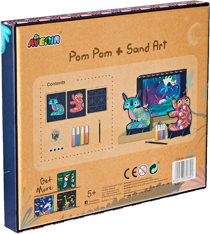 Set Arte Y Manualidades Pompones Y Arena Animales