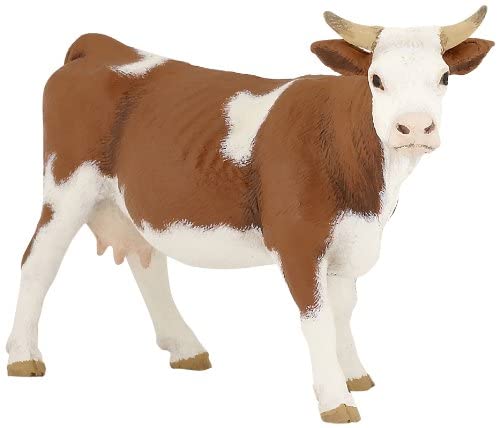 Figura Animales Vaca Simmental Pintada a Mano