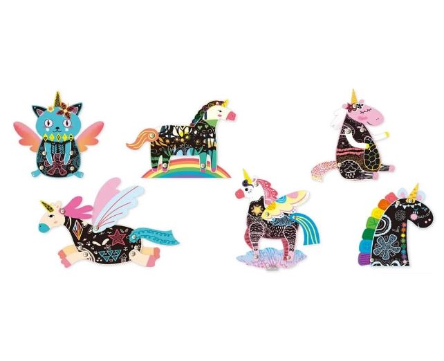 Set De Arte Marionetas Para Raspar Unicornios