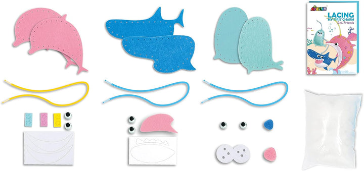 Set De Arte Y Manualidades Animales Del Mar Tejidos Lv1