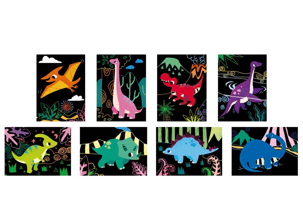 Set De Arte y Manualidades Para Raspar Dinosaurios