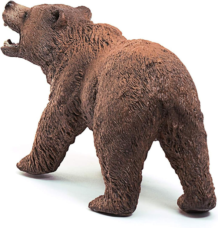 Figura Animales Oso Grizzly  Pintado A Mano