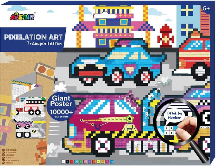 Set Arte Para Pintar Con Stickers Por NumerosTransportes