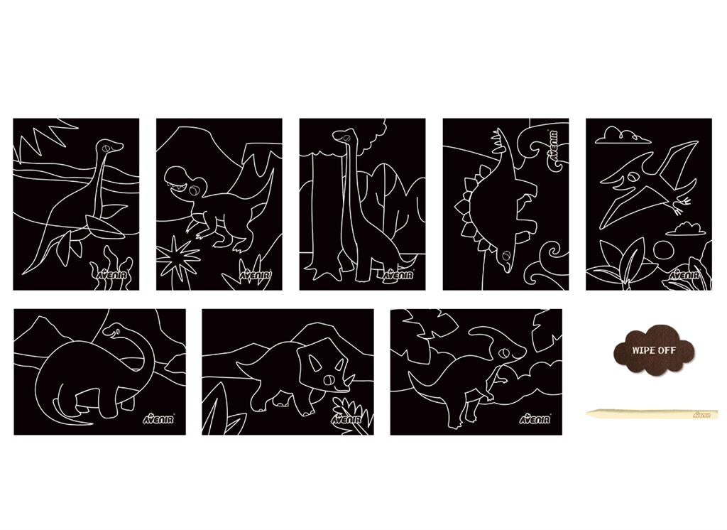 Set De Arte y Manualidades Para Raspar Dinosaurios