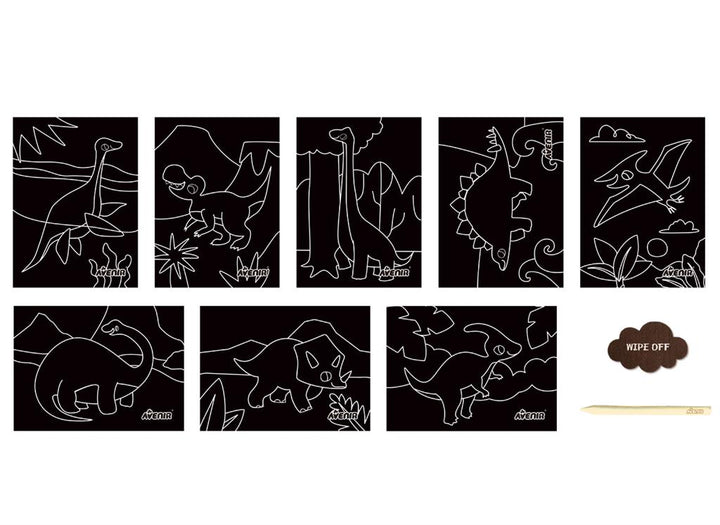 Set De Arte y Manualidades Para Raspar Dinosaurios