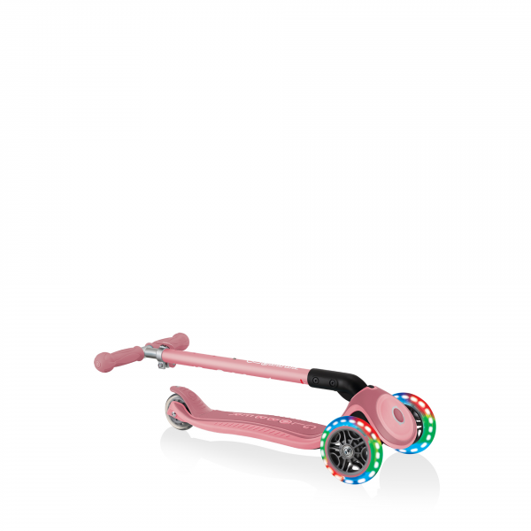 Patineta Globber Primo Plus Con Luces rosada pastel