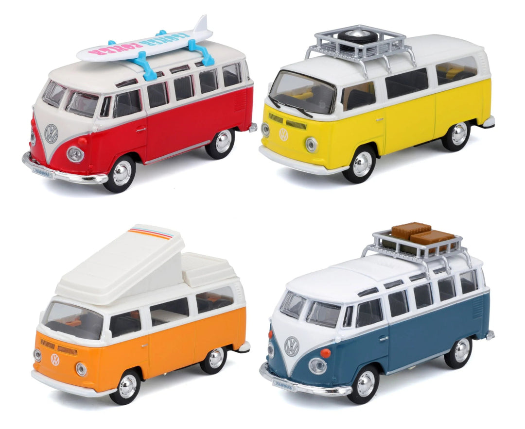 Furgoneta Volkswagen Van Samba Azul De Coleccion