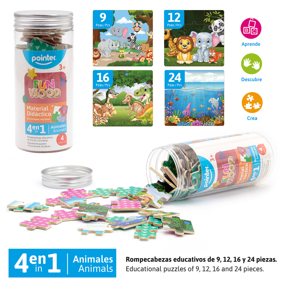 Rompecabezas Progresivos 4 En1 aventuras niños