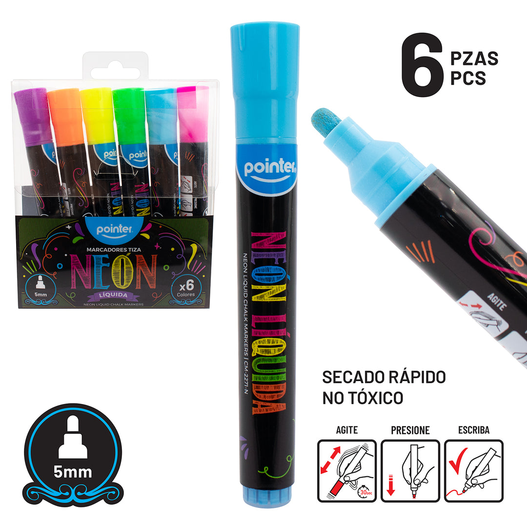 Marcadores Tipo Tizas Chalk Neon