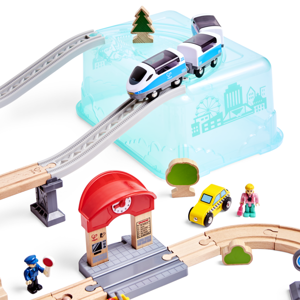 Juego de Construcción Trenes En Madera