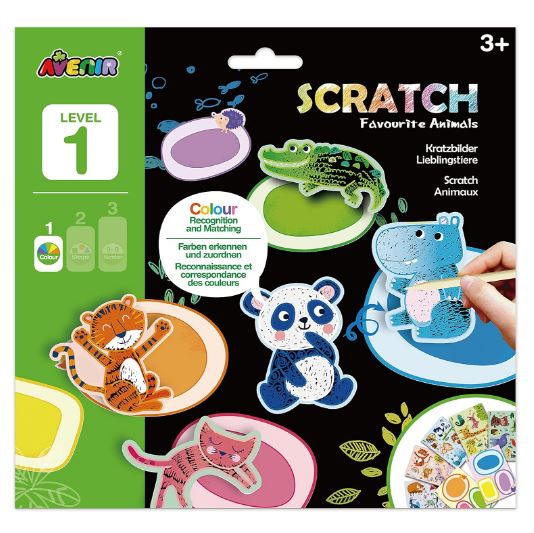 Set De Arte y Manualidades Para Raspar Animales Lv1