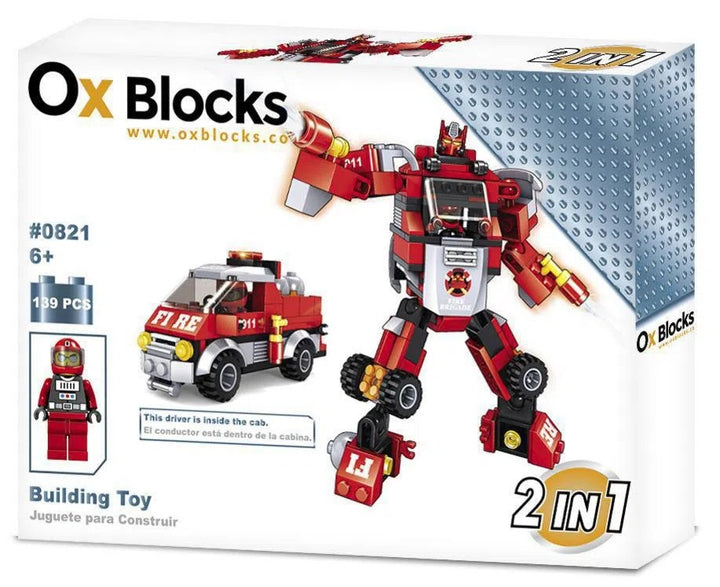 Juego De Construccion Transformer Bombero 2 en 1