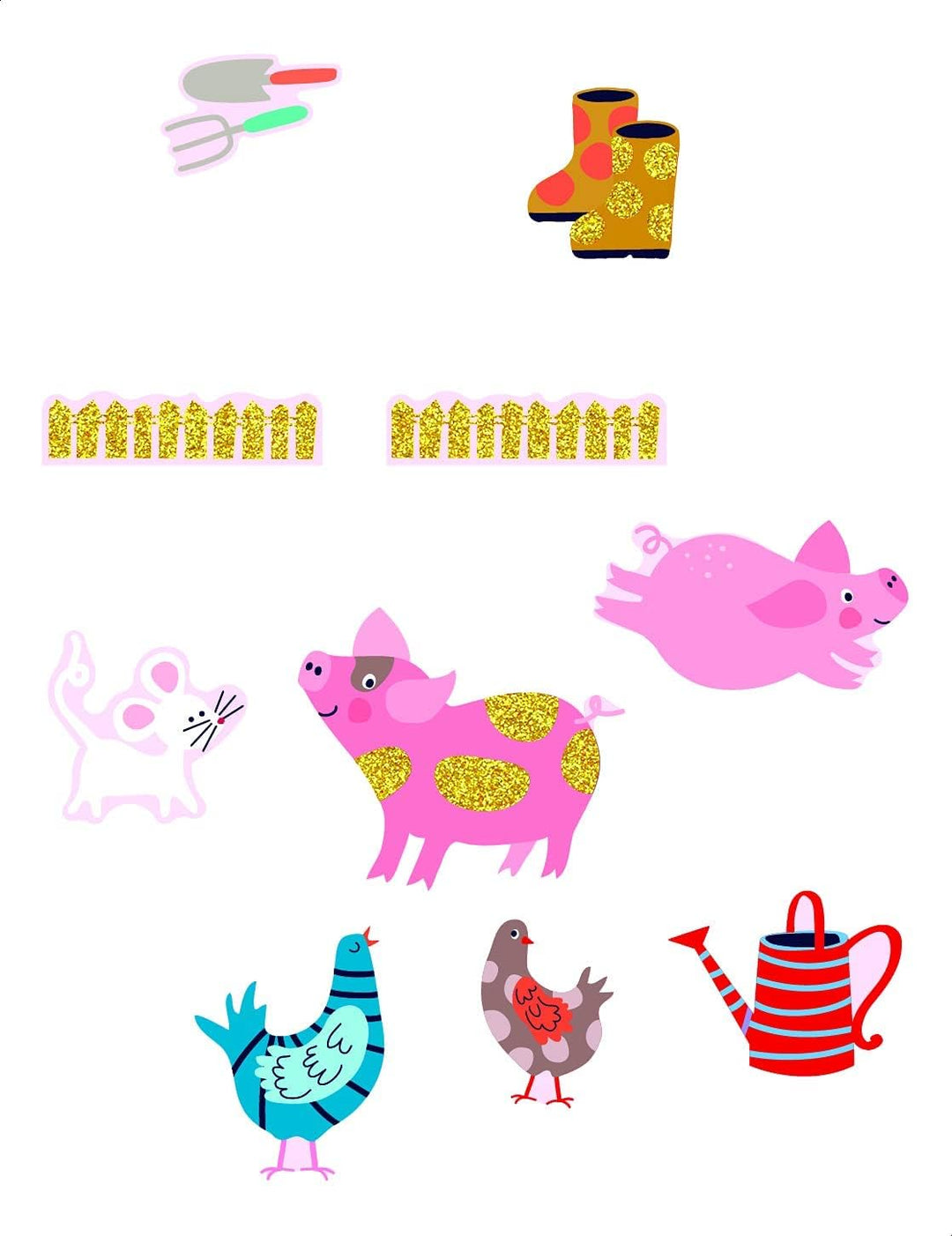 Set De Stickers Brillantes La Granja