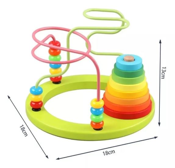 Juego Montessori 2 en 1 Laberinto 3d Y Torre De Apilar